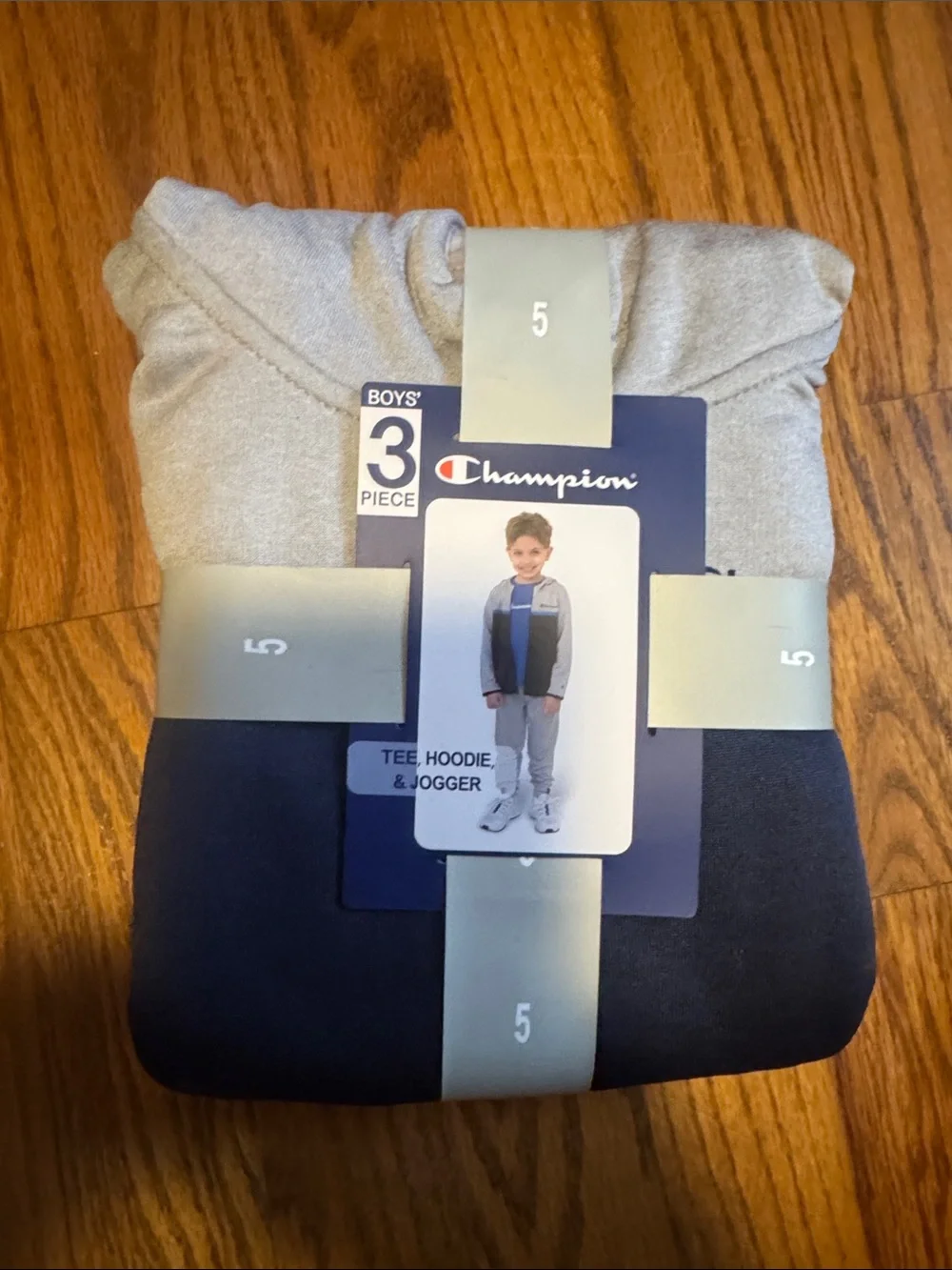 Champion Boys 3-Piece Set in Gray & Navy